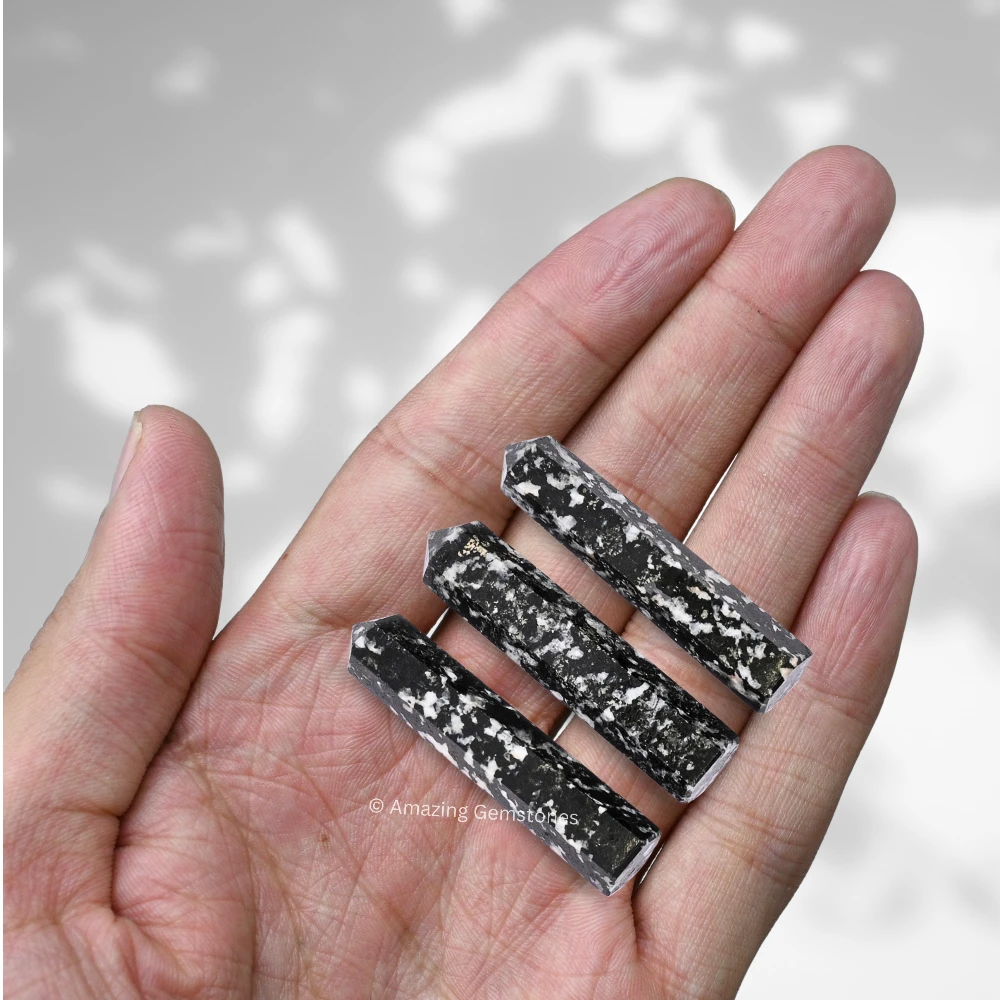 Black and White Tourmaline Pencil Points (Set of 3)