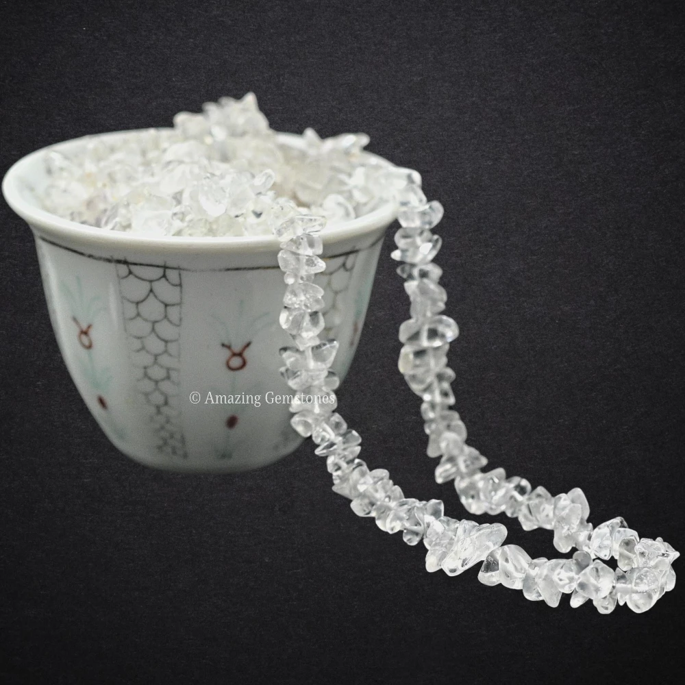 Clear Quartz Chips - Pre Drilled