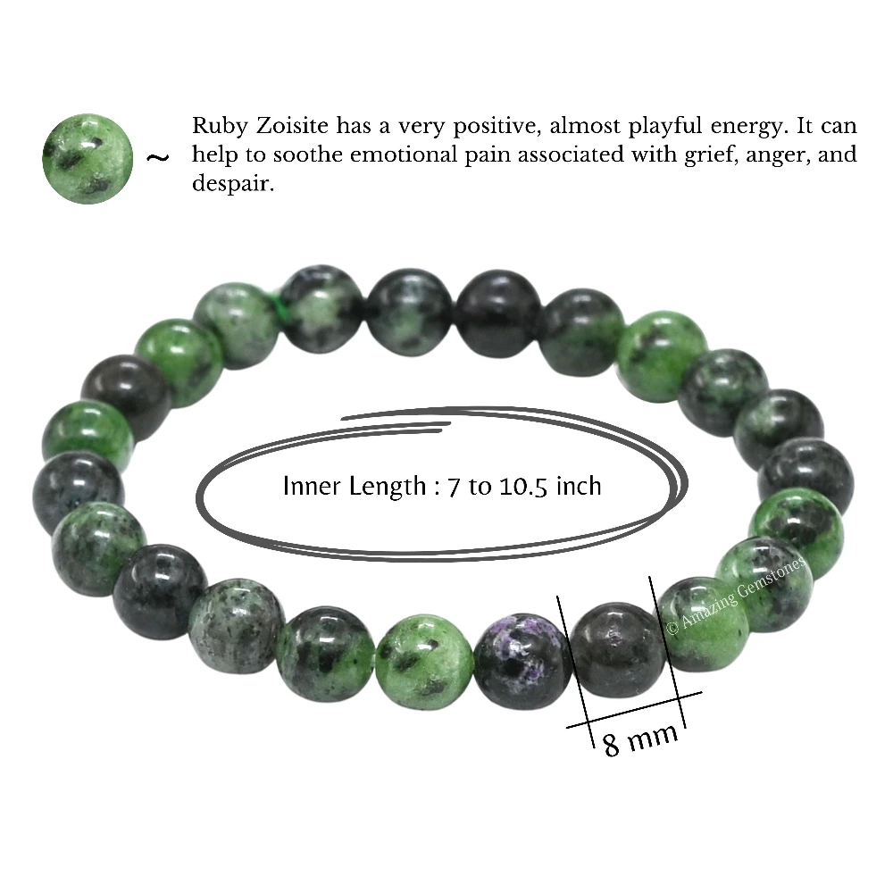 Ruby Zoisite Bracelet (Stretchable)