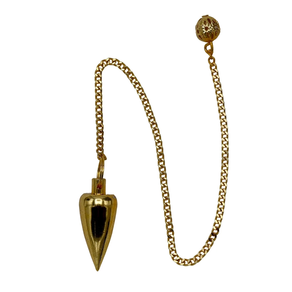 Copper Metal Pendulum - Gold Short Cone (MP27)