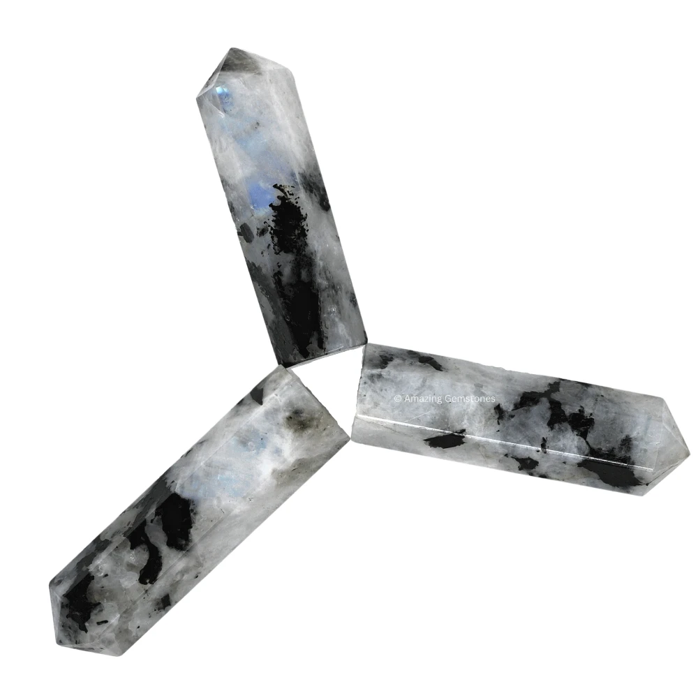 Rainbow Moonstone Pencil Points (Set of 50)