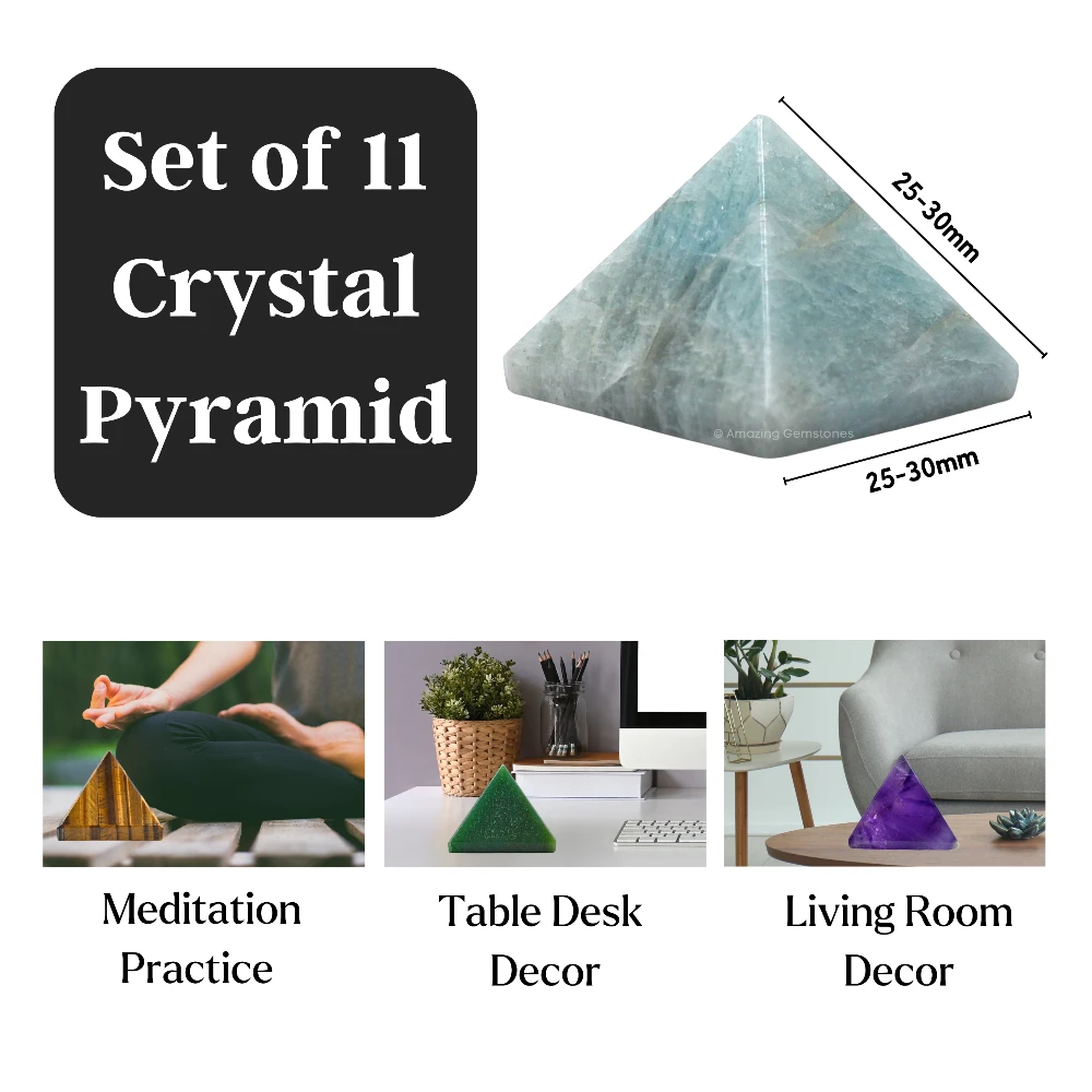 Set of 11 Crystal Pyramid