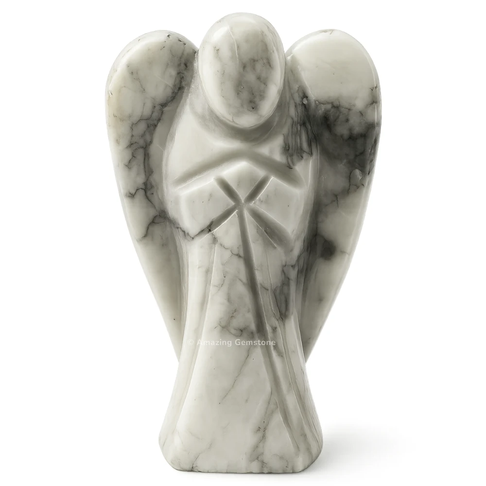 Howlite  Angel Figurine