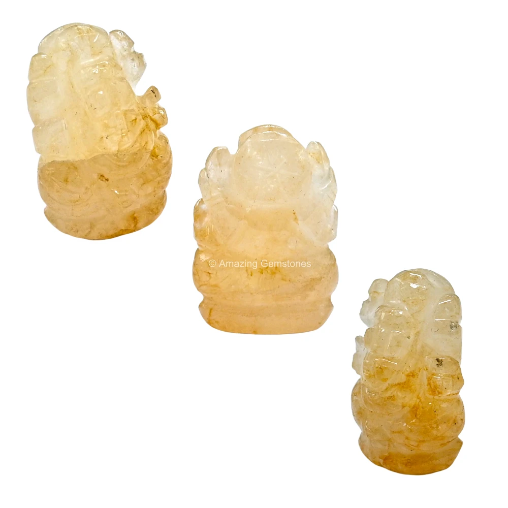 Yellow Aventurine Ganesha Crystal Idol