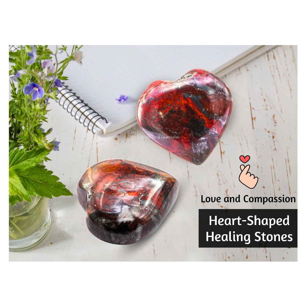 Red Jasper Hematite Heart