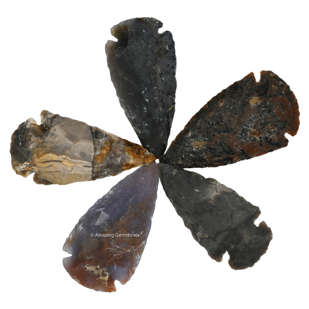 Fancy Jasper Crystal Arrowhead - 2" to 3" (5 Pieces)