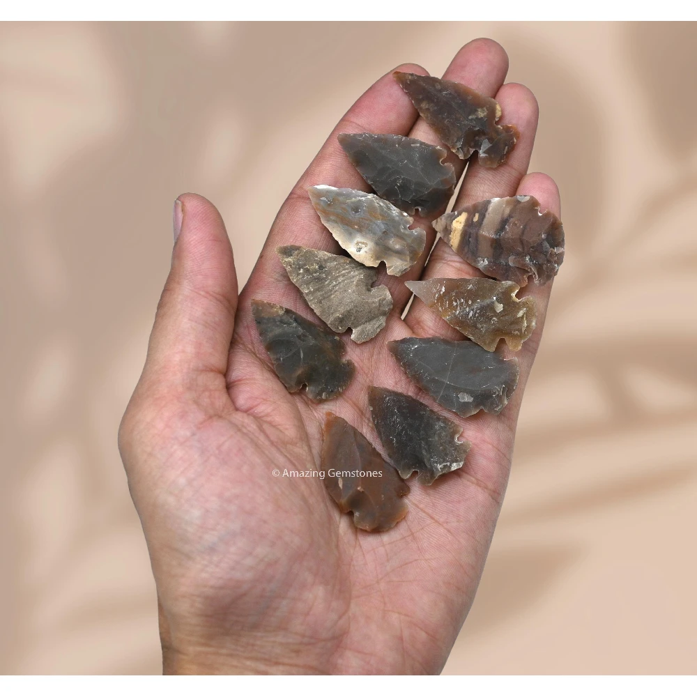 Fancy Jasper Crystal Arrowhead - 1" to 1.5" (20 Pieces)