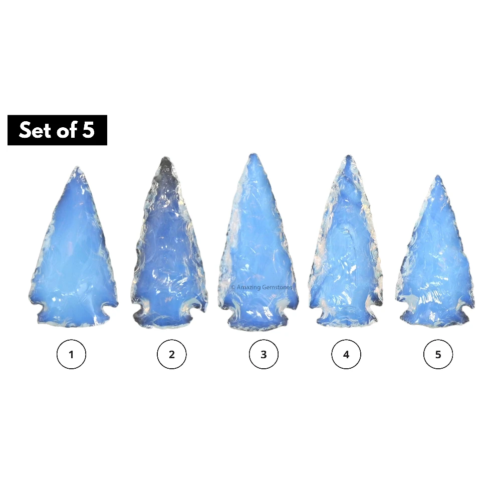 Opalite Crystal Arrowhead - 1" to 1.5" (5 Pieces)
