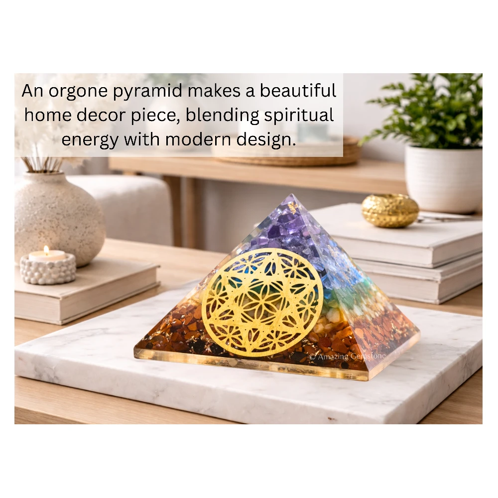Natural Chakra Orgone Pyramid - Star of David