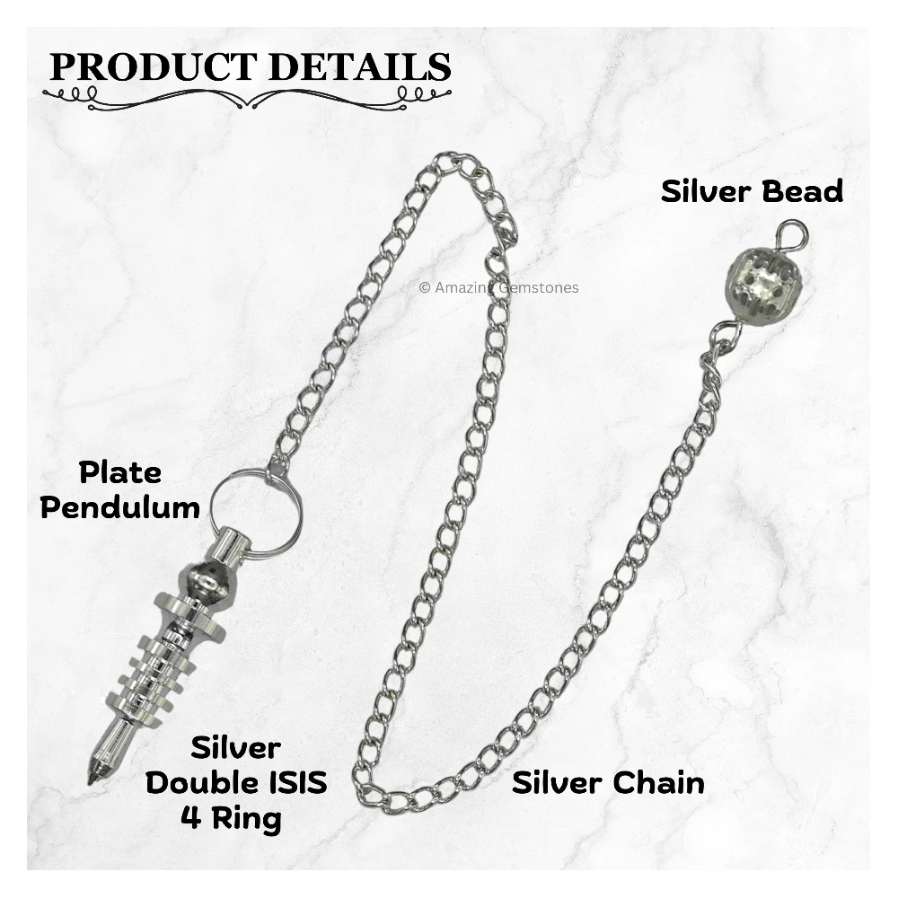 Copper Metal Pendulum - Silver Double ISIS 4 Ring with Plate (MP96)