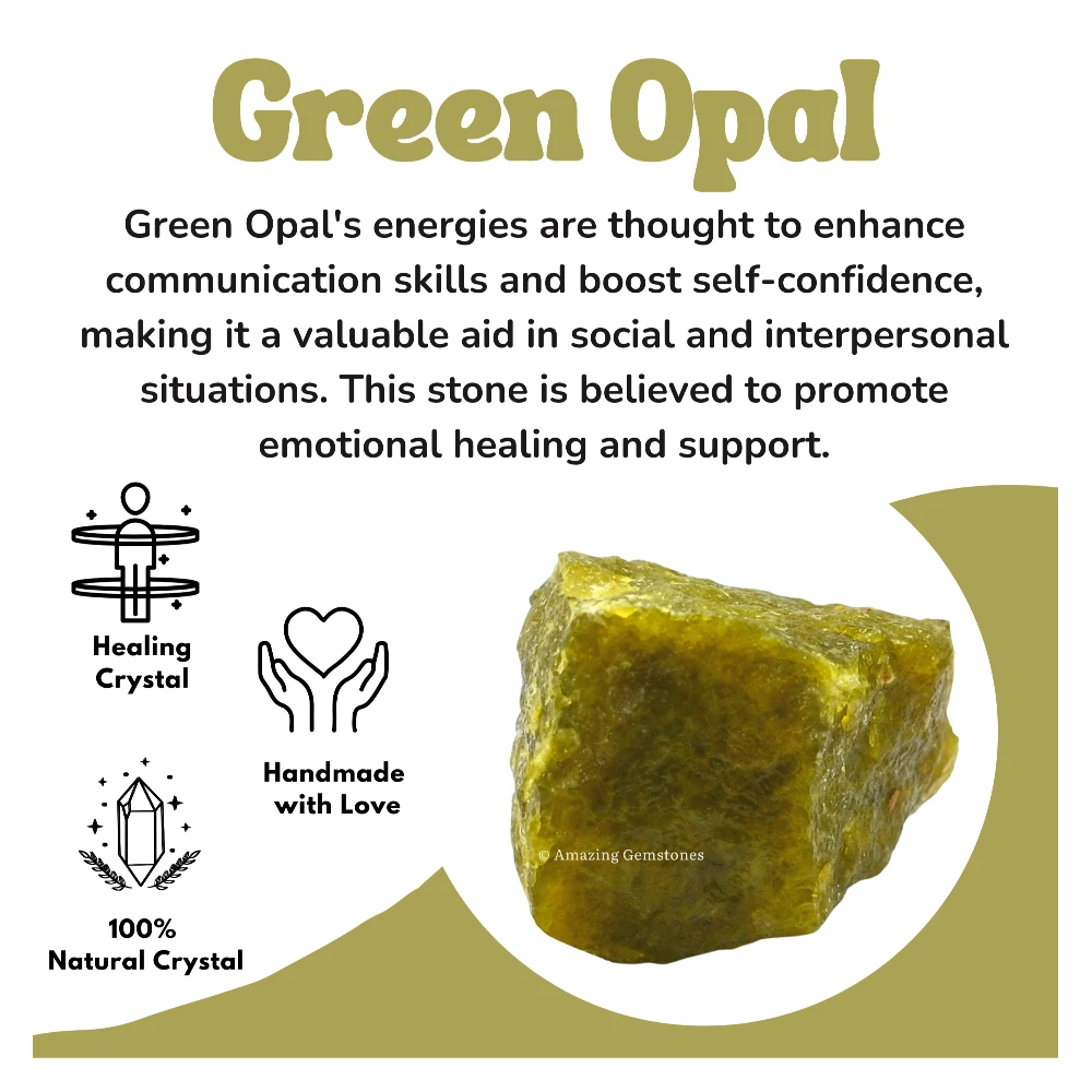 Green Opal Raw Crystals (5 Pieces)