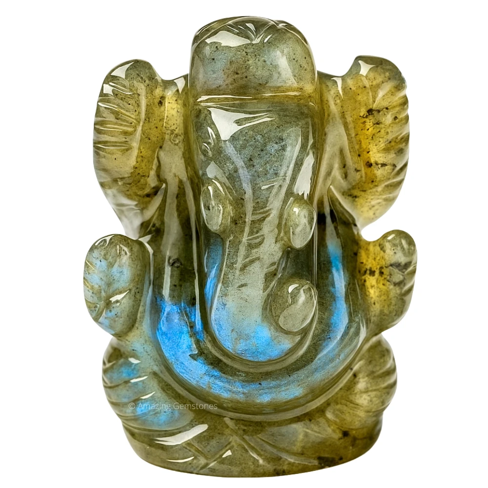 Labradorite Ganesha Crystal Idol