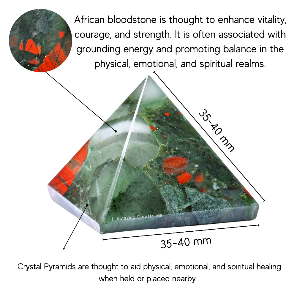 African Bloodstone Pyramid (1.5 Inch)