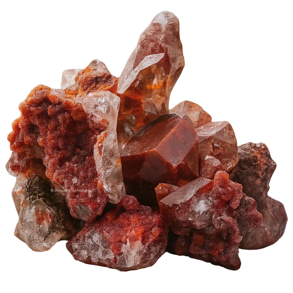 Red Hematoid Quartz Points Mineral Specimen (Medium)