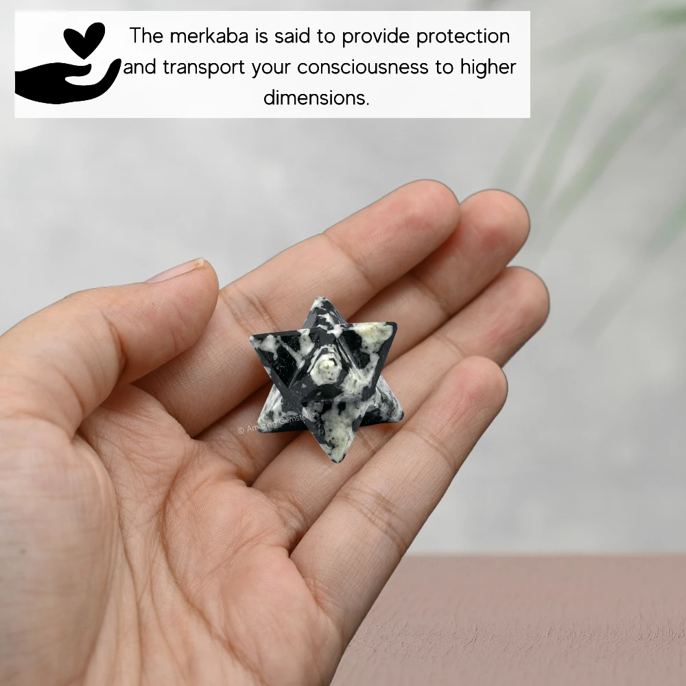 Black & White Tourmaline Merkaba (15-20 mm)