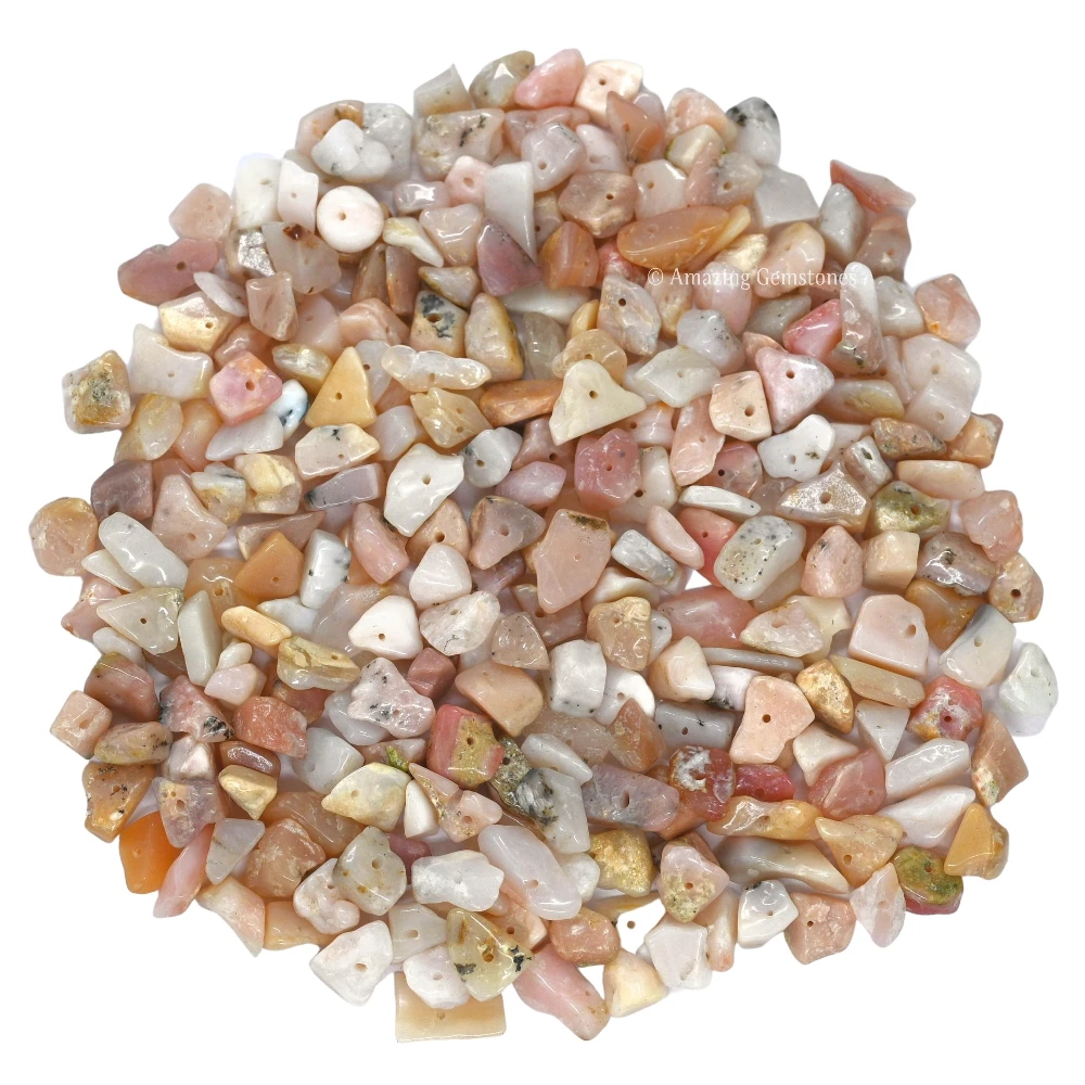 Pink Opal Chips - Pre Drilled