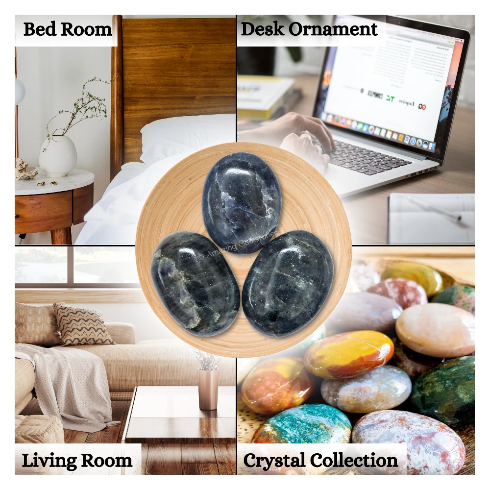 Iolite Palm Stone