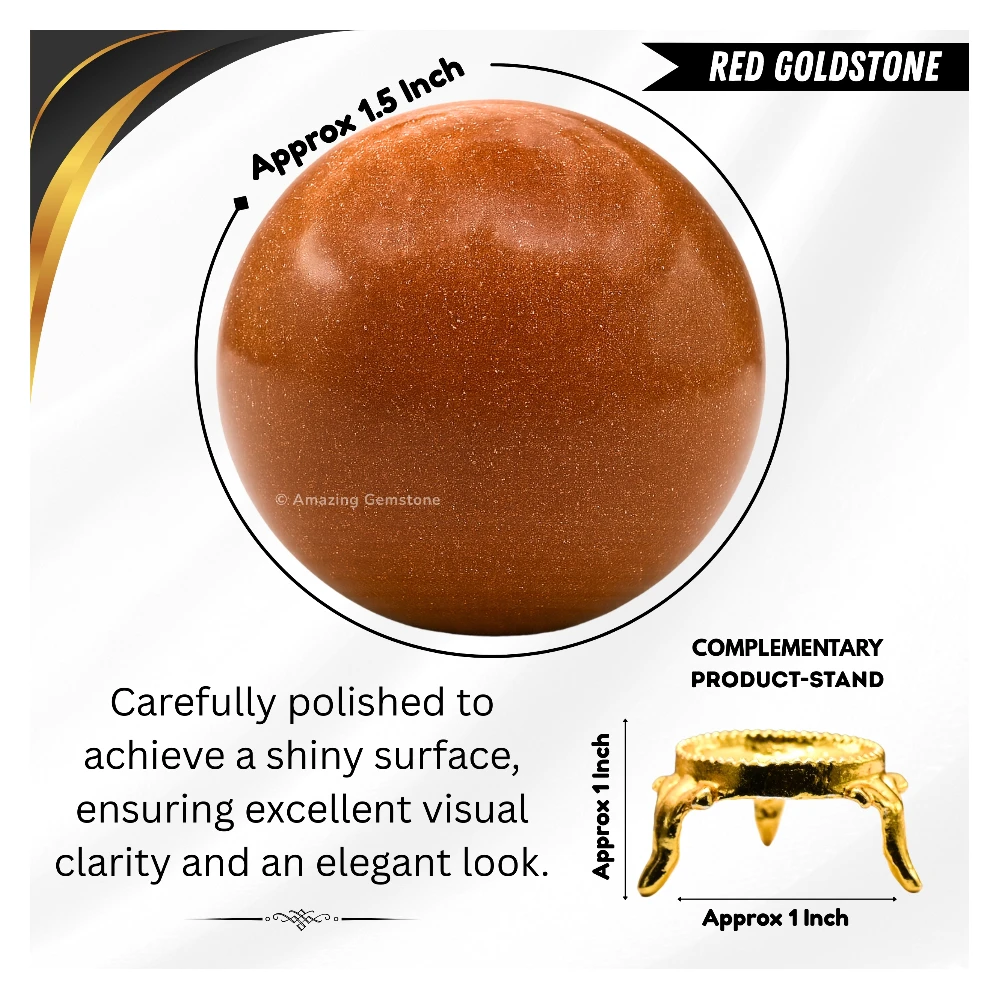 Red Goldstone Sphere (1.5 Inch)