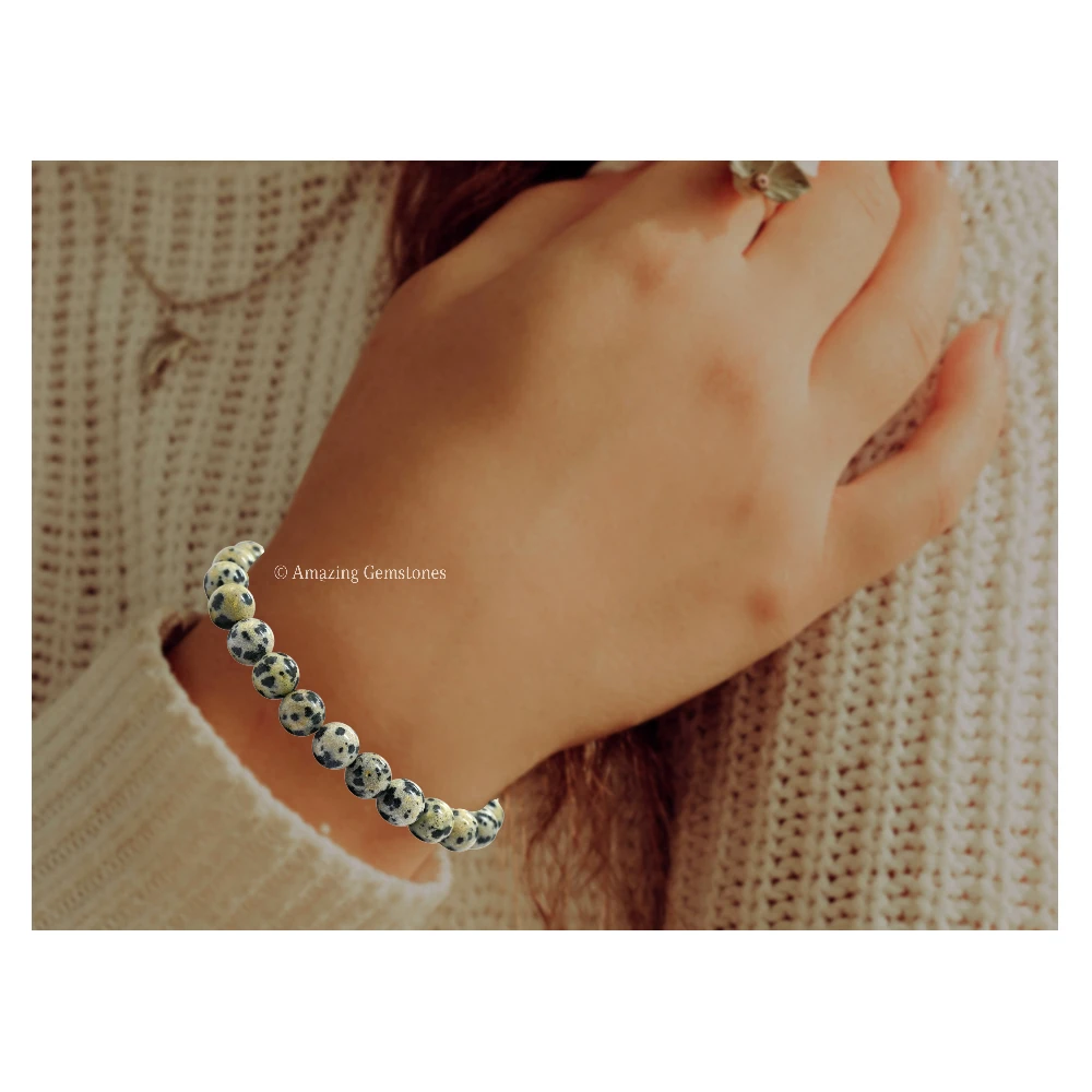 Dalmatian Jasper Bracelet (Strechable)