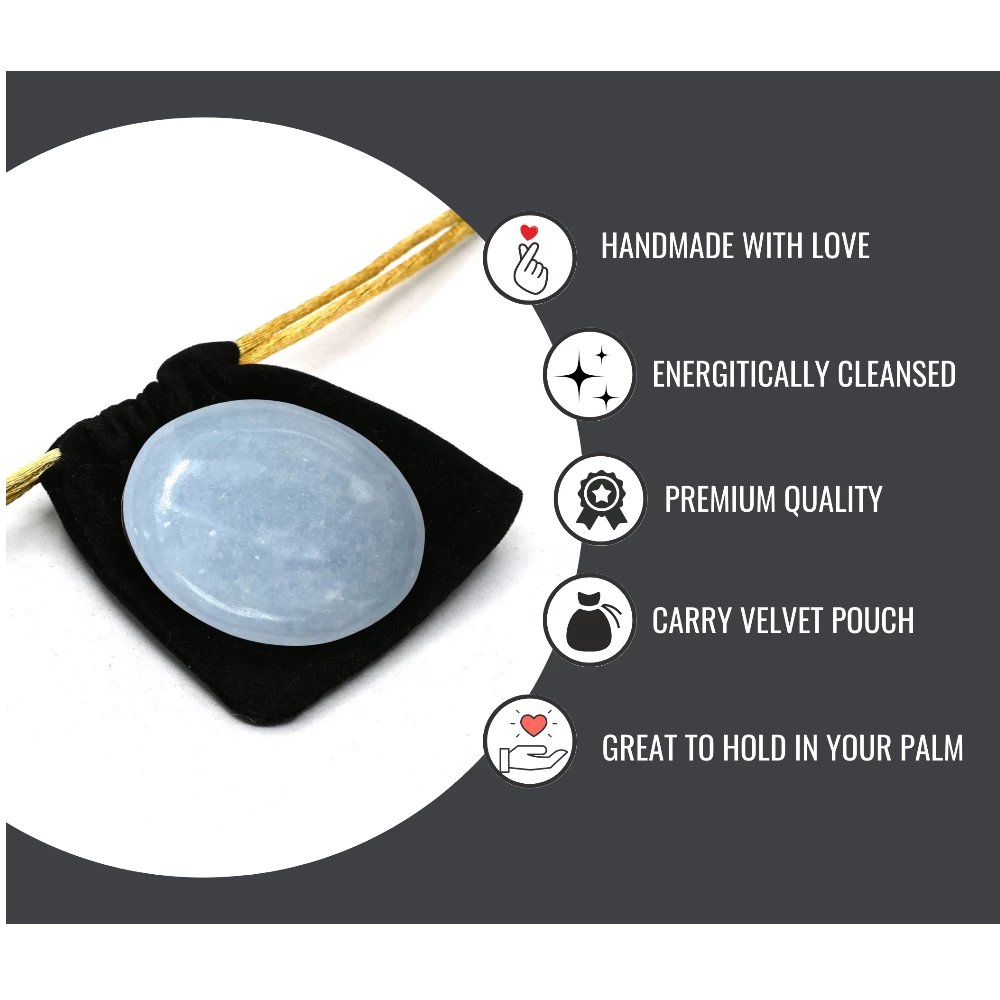 Blue Calcite Celestite Palm Stone