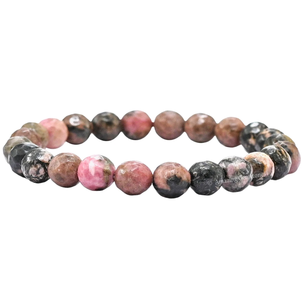 Rhodonite Bracelet (Faceted-Stretchable)