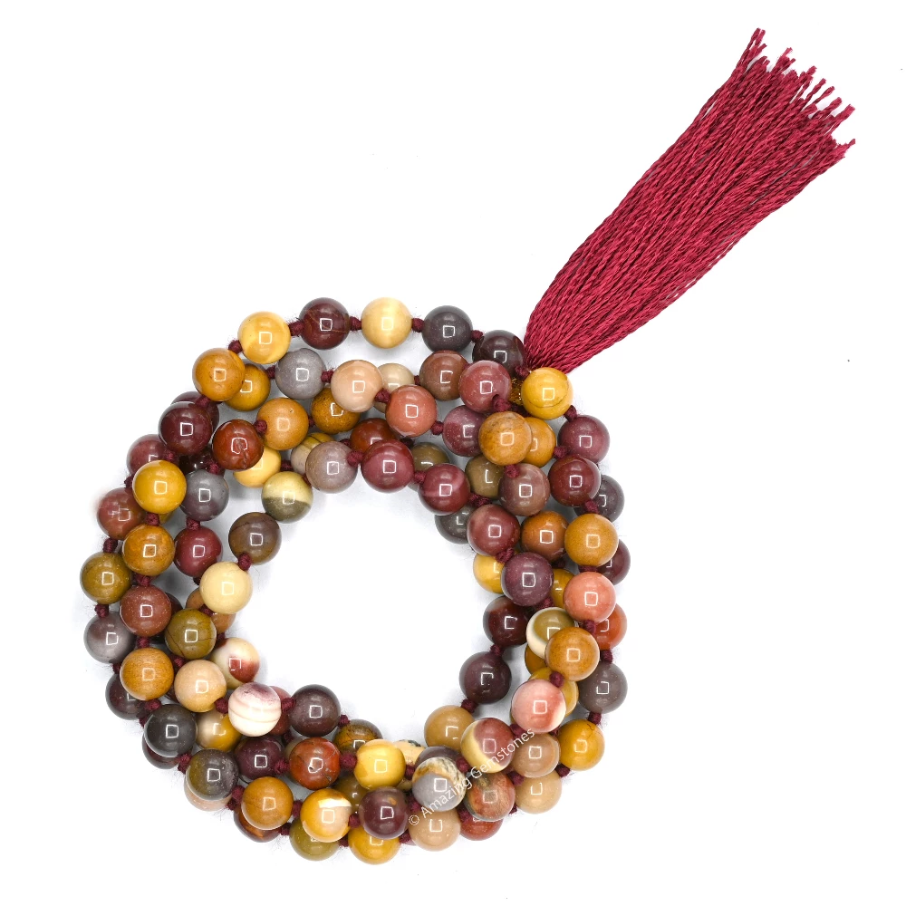 Mookaite Jasper Mala (Hand Knotted)