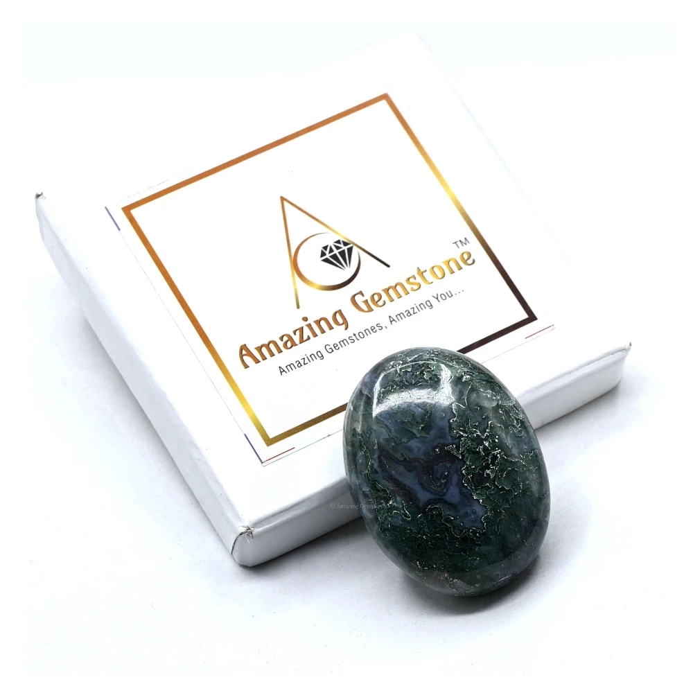 Moss Agate Palm Stone