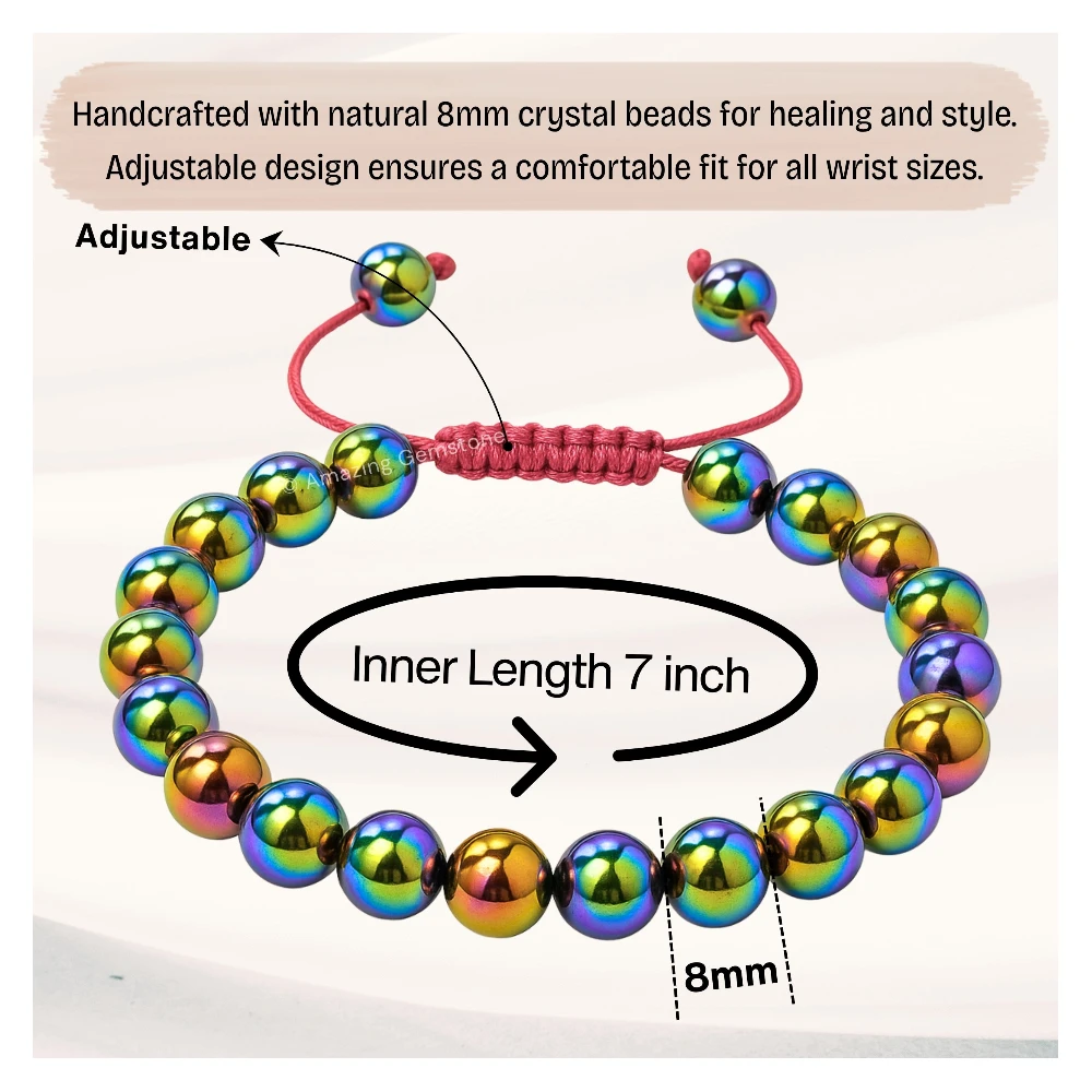 Rainbow Hematite Bracelet (Adjustable)