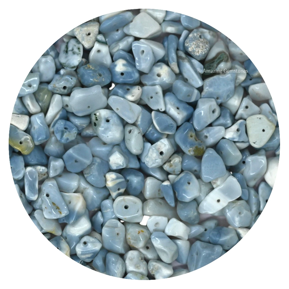 Blue Opal Chips - Pre Drilled