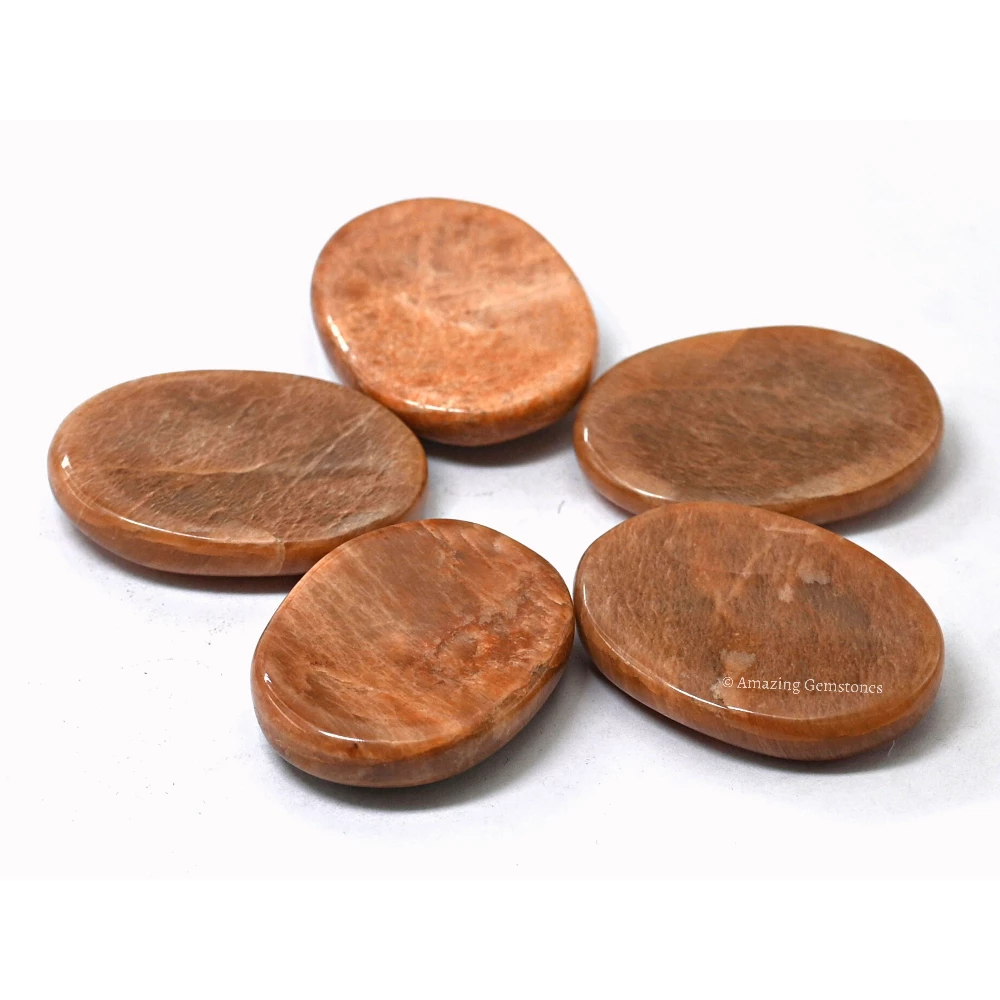 Peach Moonstone Worry Stone