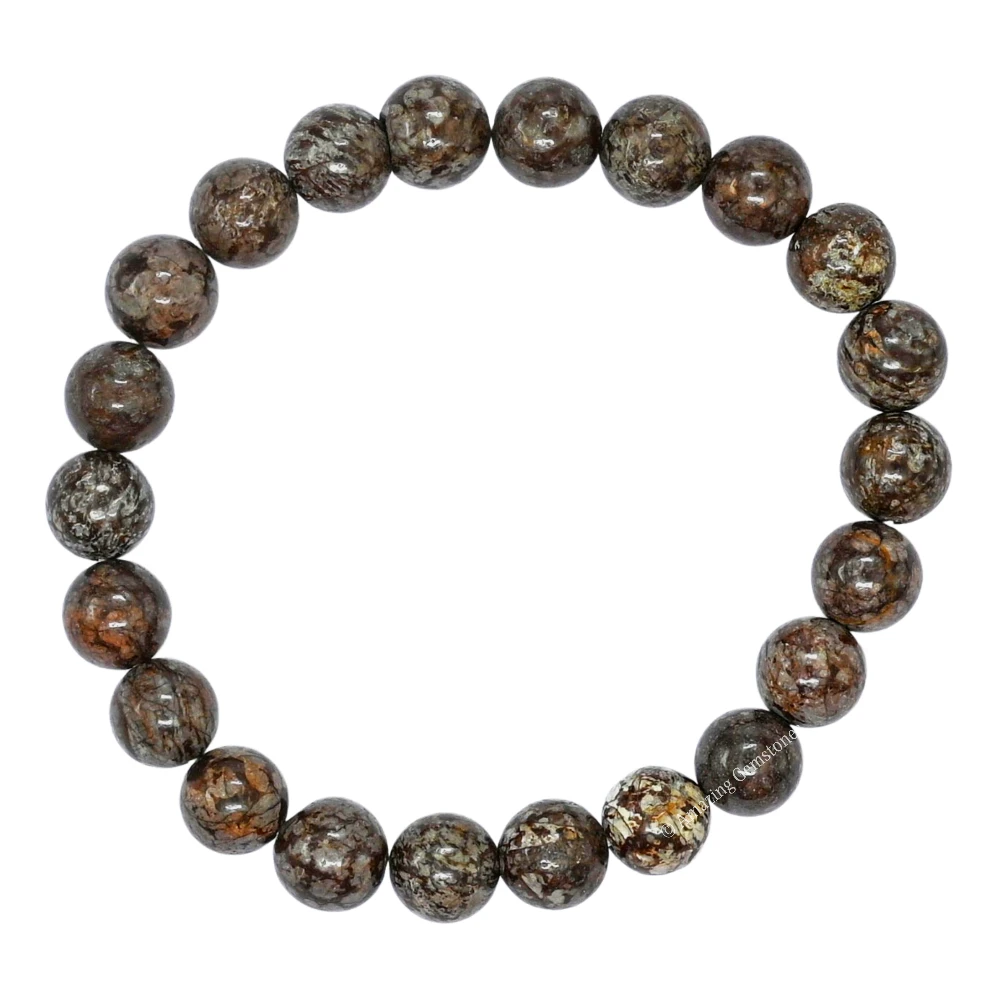 Brown Snowflake Obsidian Bracelet (Strechable)