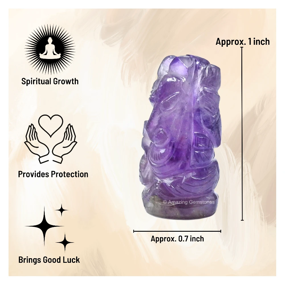 Amethyst Ganesha Crystal Idol