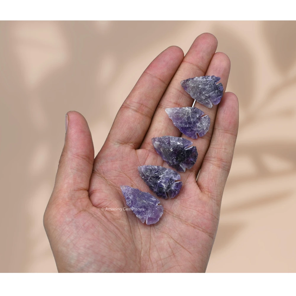 Amethyst Crystal Arrowhead - 1" to 1.5" (5 Pieces)