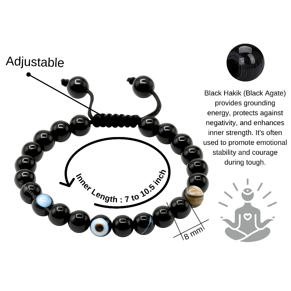 Black Bended Bracelet (Adjustable)