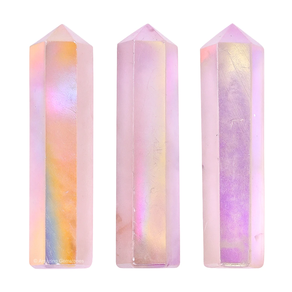 Angel Aura Rose Quartz Pencil Points (Set of 10)