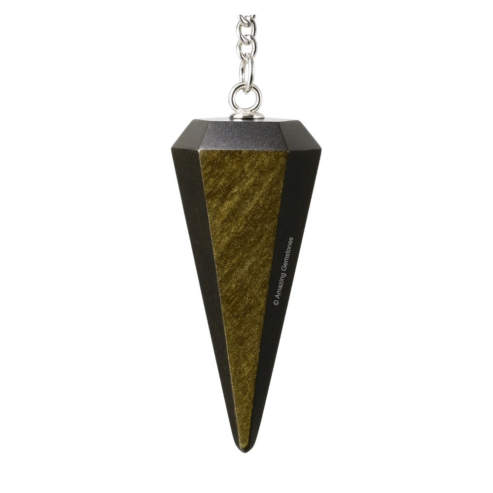 Golden Sheen Obsidian Pendulum
