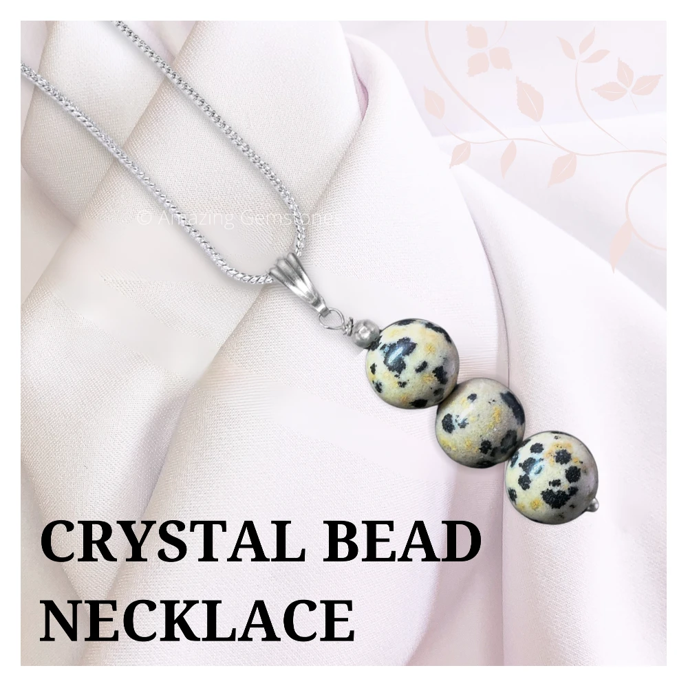 Dalmatian Jasper Bead Pendant (Silver)