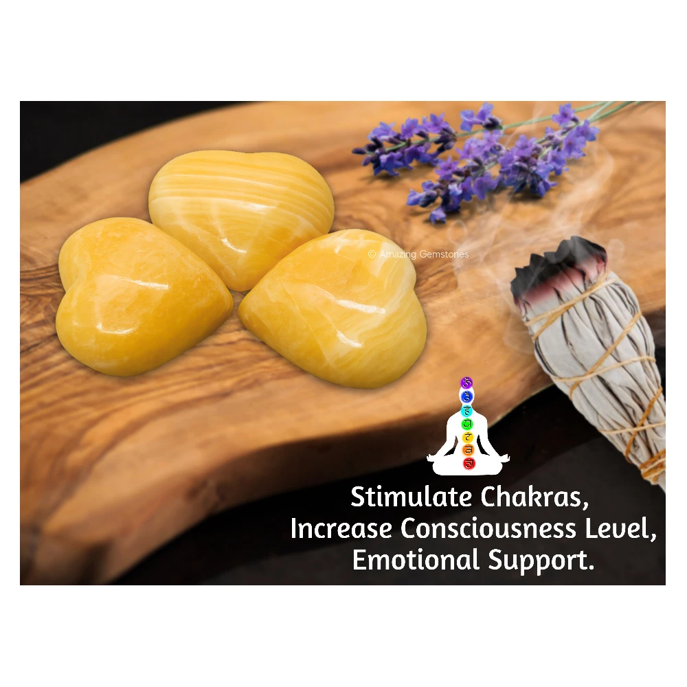 Yellow Calcite Heart