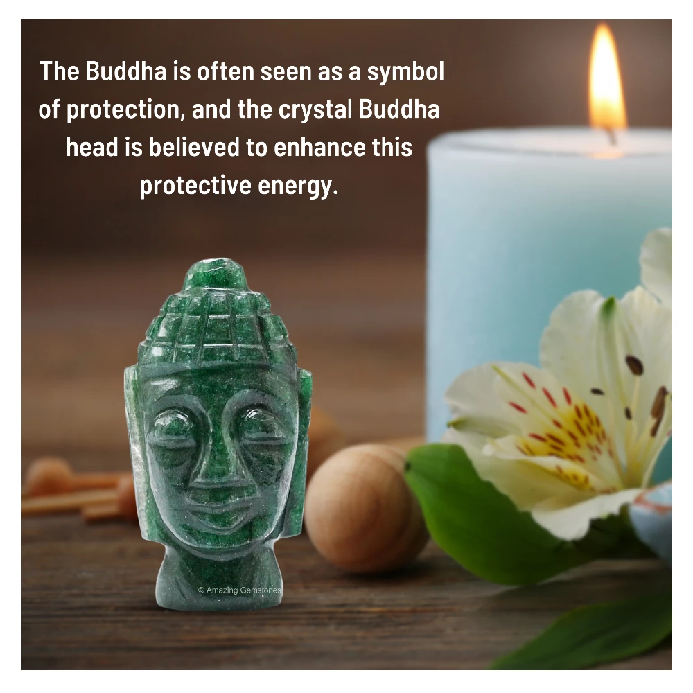 Green Aventurine Buddha Head