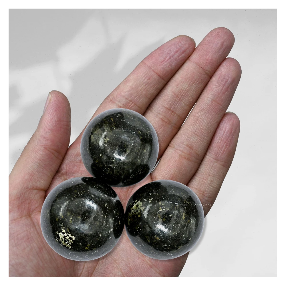 Nuummite Sphere (1.5 Inch)