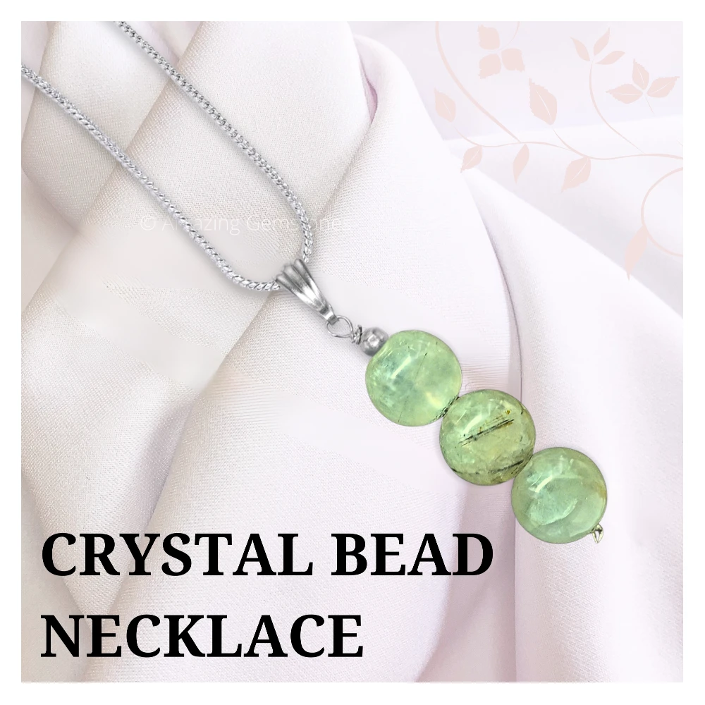 Prehnite Bead Pendant (Silver)