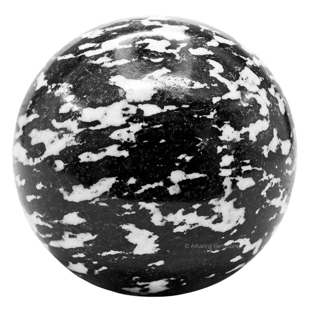 Large White and Black Tourmaline Sphere (2.5 Inch)