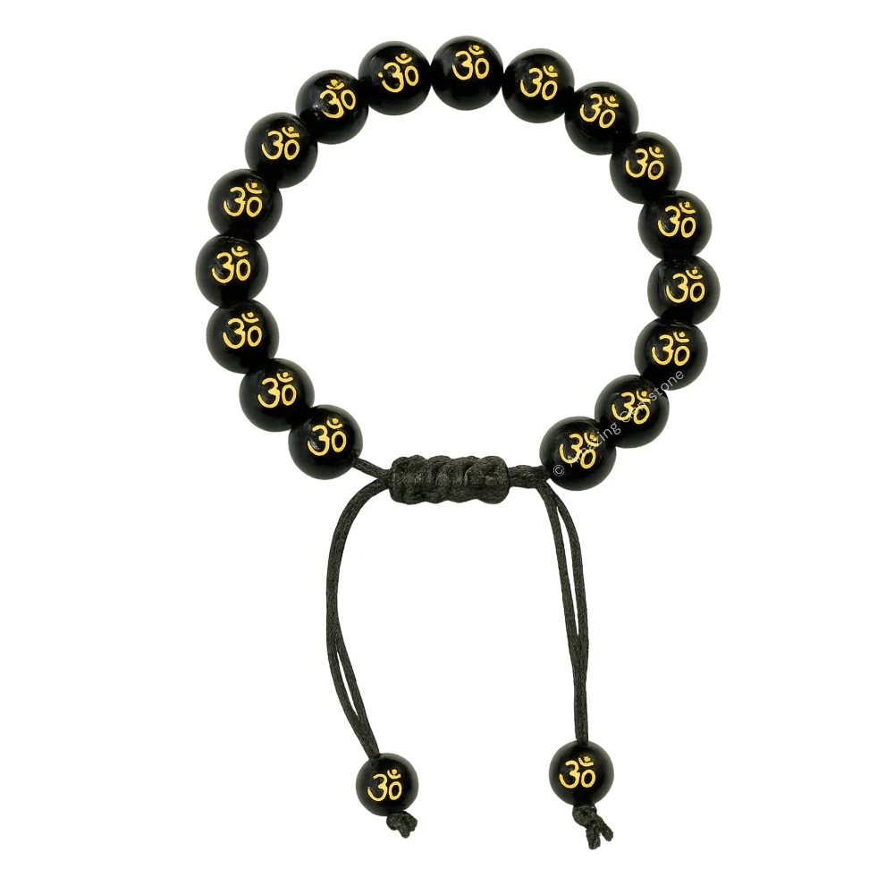 Black Agate OM Bracelet (Adjustable)
