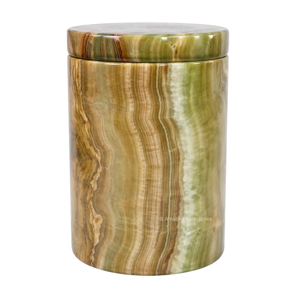 Green Onyx Candy Flat Jar