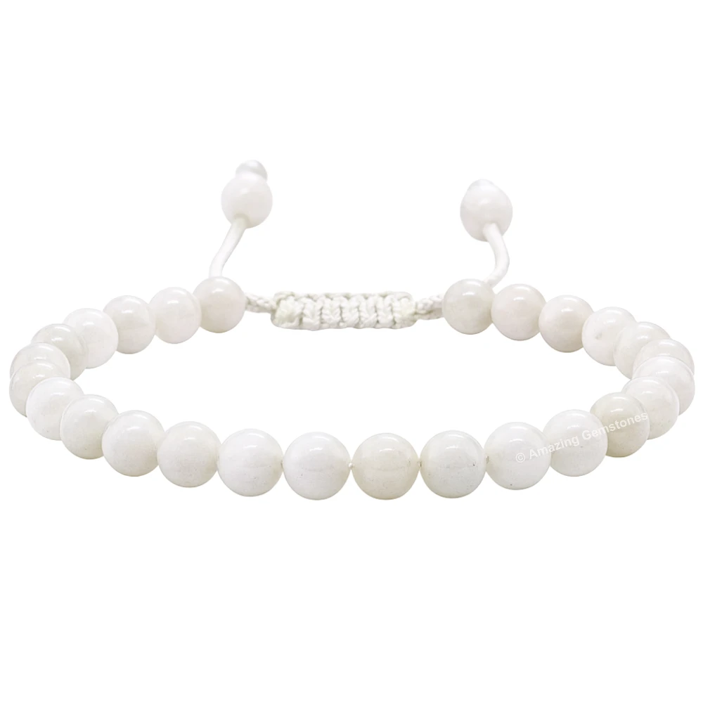 Mother of Pearl Healing Crystal Bracelets - 6mm Beads (Adjustable)