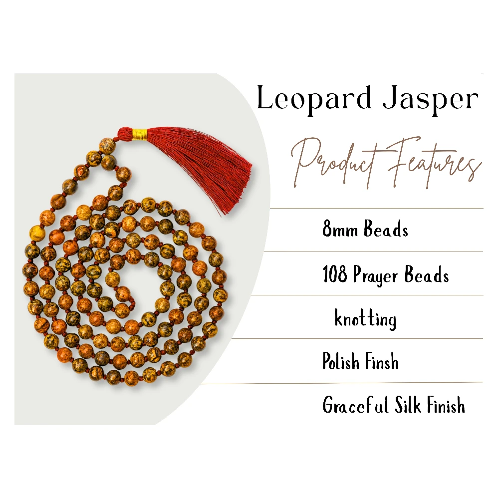 Leopard Jasper Mala (Hand Knotted)