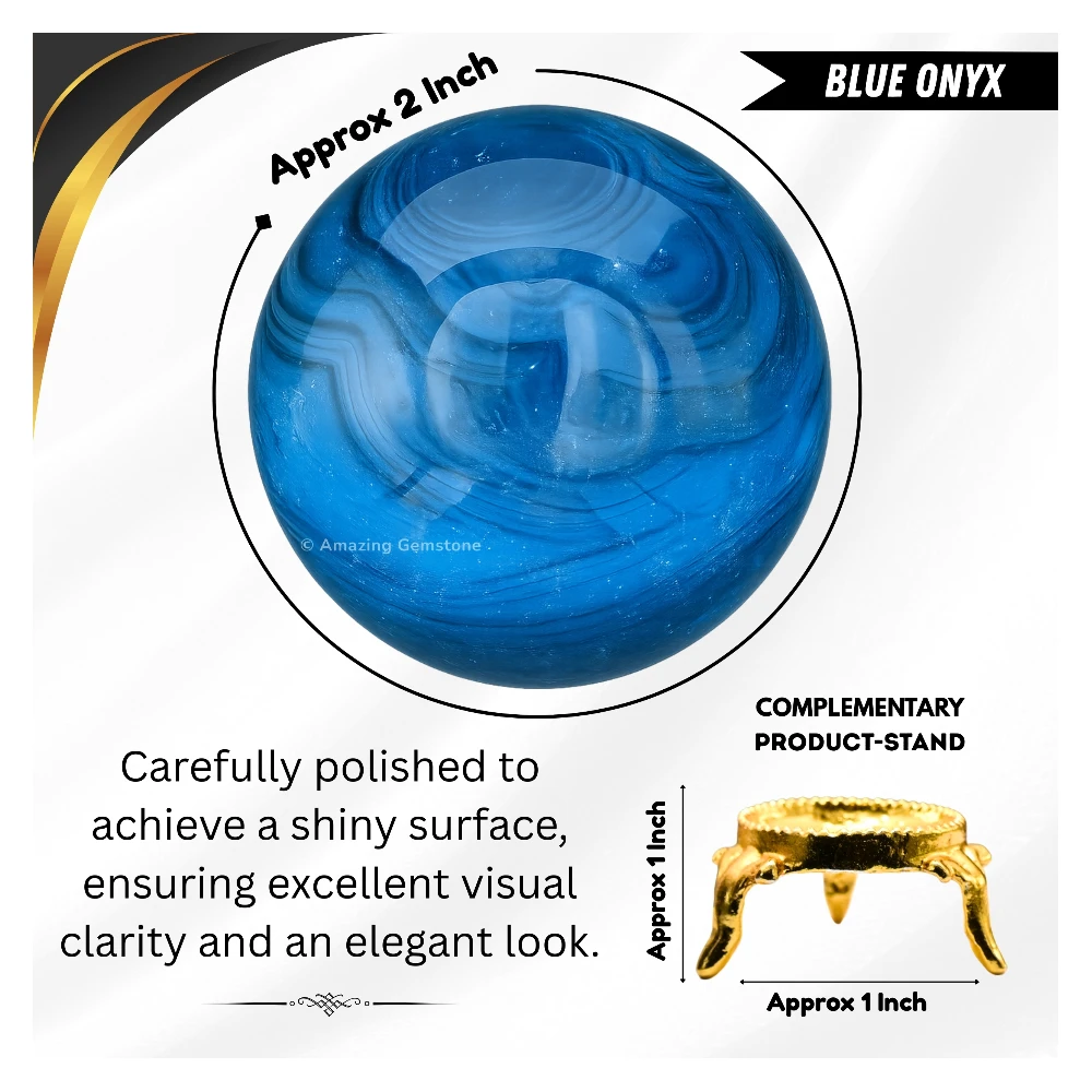 Blue Onyx Sphere (2 Inch)