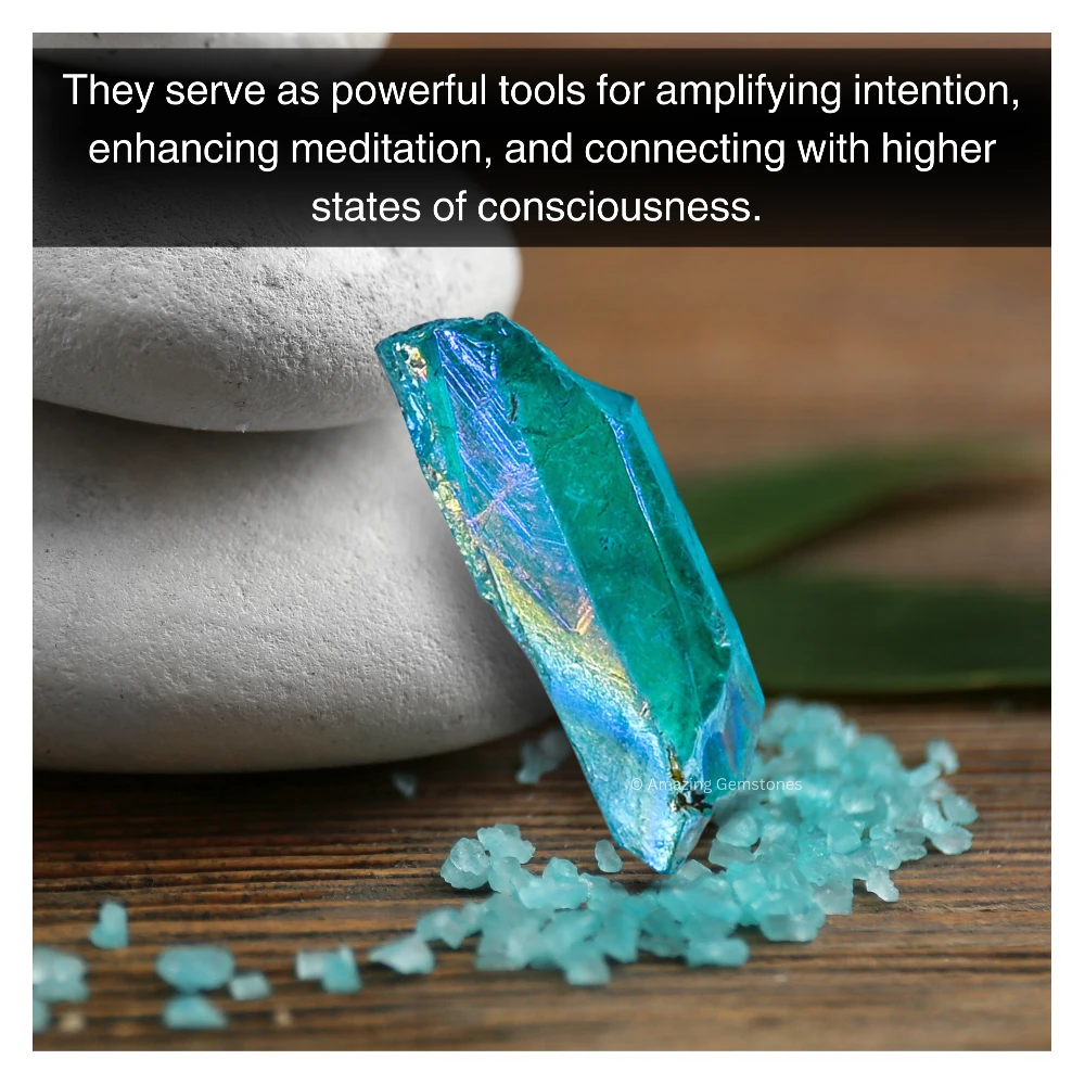 Aqua Aura Quartz Raw Crystal Points (1 LB)