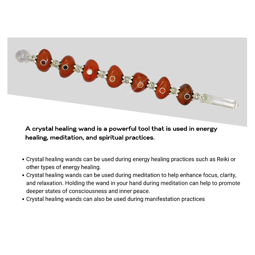 Red Jasper Tumbled Healing Crystal Wand