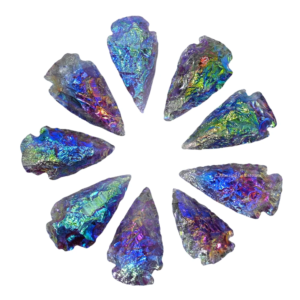 Angel Aura Amethyst Crystal Arrowhead - 1" to 1.5" (3 Pieces)